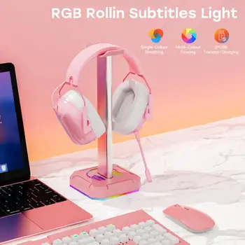 Univerzální RGB výstup pro Sluchátka Stand | Odolné RGB Headset Držáky s 3 USB Porty pro Gamer | Headset Hol